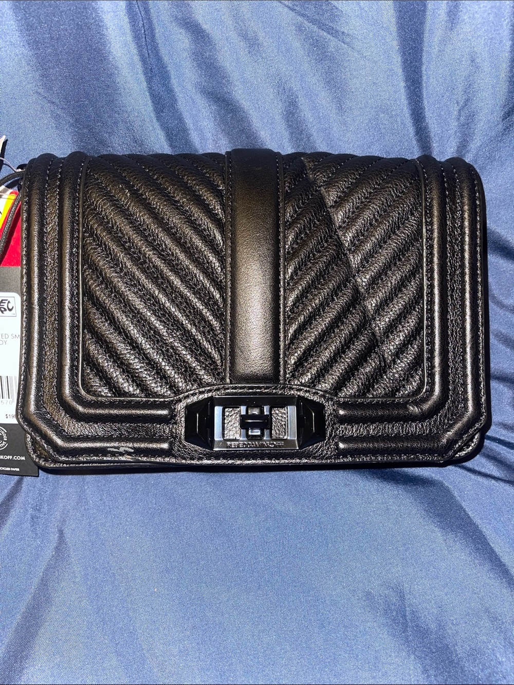 Rebecca Minkoff Black Quilted Crossbody Bag with Turn-Lock Closure - Defects